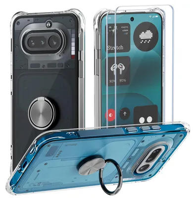 Productafbeelding van Transparante Telefoonhoes met Ringhouder voor Smartphone