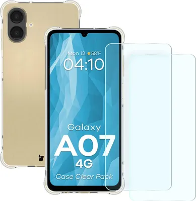 Produktbild von Schutzhülle + 2x gehärtetes Glas für Galaxy A07 4G, Bizon Case Clear Pack, Transparent