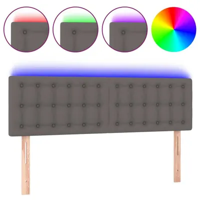 Produktbild von LED Kopfteil Grau 144x5x78/88 cm Kunstleder