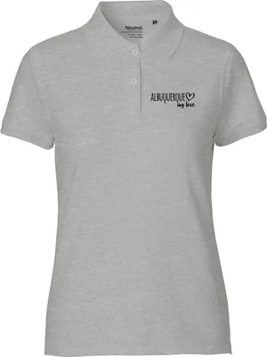 Produktbild von Huuraa Damen Polo Shirt Albuquerque my love S Sport Grey Bio Baumwolle Fairtrade Poloshirt Geschenkidee