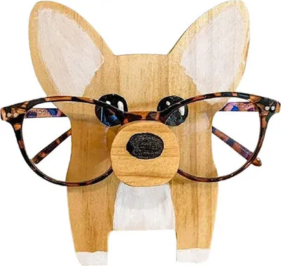 Image de (Chien A) Porte-lunettes animal créatif mignon, 1 pièce de monture de lunettes en bois en forme d'animal pour la maison, le bureau, la décoration du bureau