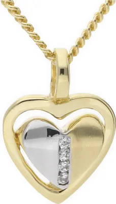 Produktbild von JuwelmaLux Anhänger 333 Gold- und Weißgold Herz mit Zirkonia JL20-02-0016