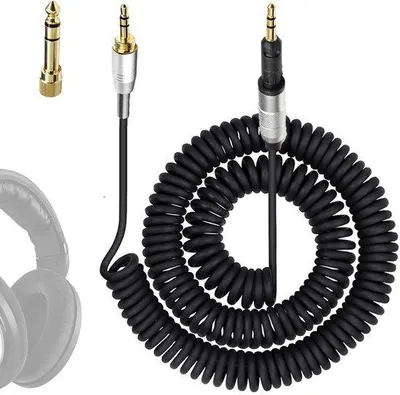 Zdjęcie produktu dla Kabel słuchawkowy - przedłużacz audio - do słuchania muzyki - składana konstrukcja - długość od 1,5 do 4 metry - czarny