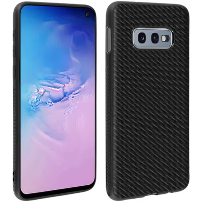 Produktbild von Avizar, Samsung Galaxy S10e Bumper Schutzhülle mit Carbon-Look, Schwarz