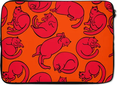 Produktbild von MuchoWow® Laptop Hülle 14 ZollMuster - Katze - Orange - Jungen - Mädchen - Kinder - Kind Laptoptasche - Laptoptasche - Stoßsicher - Schutzhaube