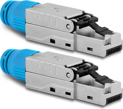 Produktbild von Netzwerkstecker Cat8 CAT8.1 RJ45 Stecker 2x Steckverbinder werkzeuglos geschirmt
