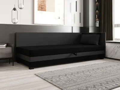 Obrázek produktu pro Jednolůžková postel 120x195 ZAJDA PLUS 2 s úložným prostorem - černá / šedá
