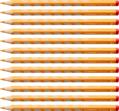 Produktbild von STABILO Ergonomischer Buntstift für Rechtshänder - EASYcolors - 12er Pack - gelb orange