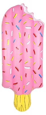 Produktbild von Aufblasbare Pool-Schwimmhilfen für Erwachsene und Kinder, Eis am Stiel Schwimmbecken-Liege/Strandliege, rosa