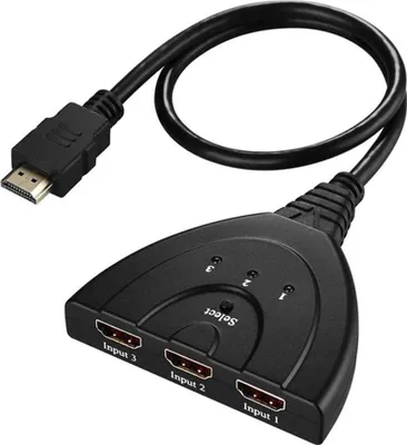Produktbild von HDMI Switch,HDMI Pigtail Switch Splitter 3 in 1 out with High Speed Pigtail Cable 3 Ports Auto Switcher Hub to Expand Your HDMI Capacity,Supports 3D 1080P HD Audio for HDTV,Projector Computer,Monitors
