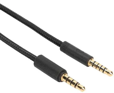 Productafbeelding van Allecto - Vervangende Hoofdtelefoonkabel - Aux-kabel met Volumeregeling - Zwart - Mute-schakelaar - Geschikt voor Gamingheadset - 200 cm
