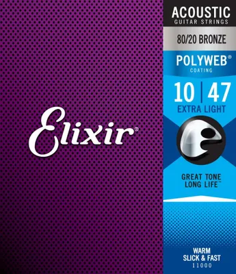 Produktbild von Elixir 11000 Polyweb - 80/20 Bronze, extra light (010-047)