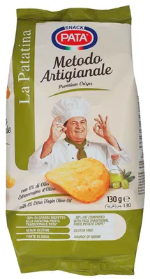 Produktbild von Pata Snack La Patatina Metodo Artigianale Premium Crisps con 6% di Olio 130g