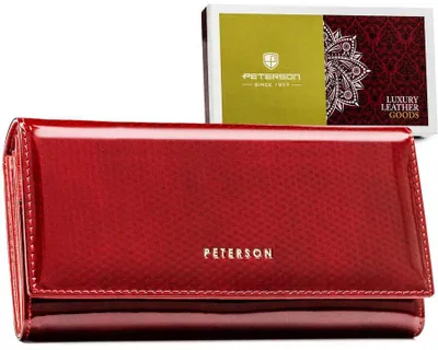 Obrázok produktu pre Peterson dámska peňaženka z lakovanej prírodnej kože červená RFID