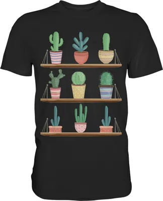 Produktbild von Kaktus Pflanzen Sukkulenten T-Shirt – Black / M