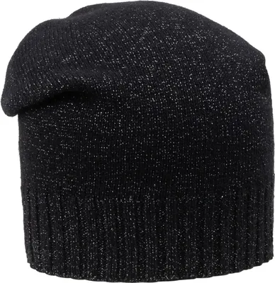 Giesswein Long Beanie Lurex Schönberg Made in Austria in schwarz