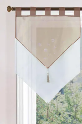 Produktbild von Scheibengardine HxB 90x60 cm Taupe »GERA« Zweilagig Voile Schlaufen Scheibenhänger Panneaux, 2023710