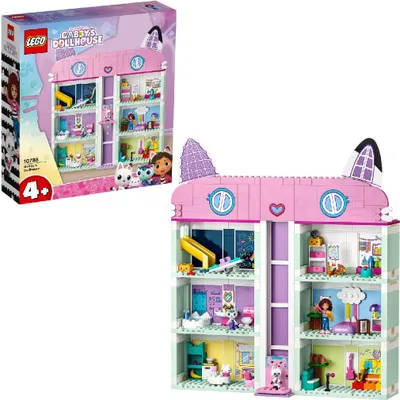 Produktbild von LEGO 10788 Gabby's Dollhouse Spielzeug-Set, 8 Zimmer & 4 Etagen Gabbys Puppenhaus Spielzeug mit Gabby, Pandi, Meerkatz, Kuchi Figuren und Zubehör, Geschenk für Mädchen ab 4 Jahren, Jungen und Kinder