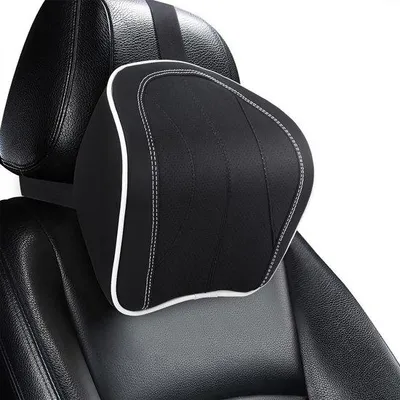 Productafbeelding van Famanu Nekkussen, ergonomisch, verstelbare banden, kunstleer, geschikt voor auto, gaming, kantoor, zwart