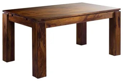 Produktbild von MASSIVMOEBEL24.DE Esstisch mit Ansteckplatten Sheesham 140-180/220x90x76 braun lackiert METRO LIFE #157
