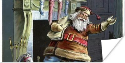 Produktbild von MuchoWow® Poster Retro-Weihnachtsmann - Weihnachten 80x40 cm - Wanddeko