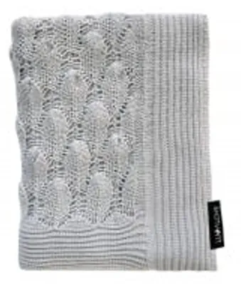Zdjęcie produktu dla Kocyk ażurowy boho szary 80x100 cm Lullalove - bambusowy dla niemowląt