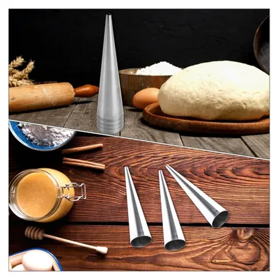 Produktbild von 12 Stück Edelstahl Croissant Backformen für Cannoli Hörnchen – Wiederverwendbar und Rostfrei