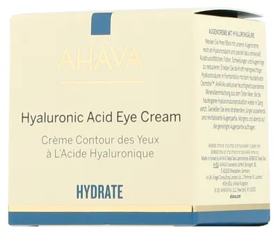 Obrázok produktu pre AHAVA Hyaluronic Acid Eye Cream, Očný krém, Unisex, Suchá koža, Citlivá pokožka, Hydratačné, Hydratačný, Kyselina hyalurónová, 15 ml
