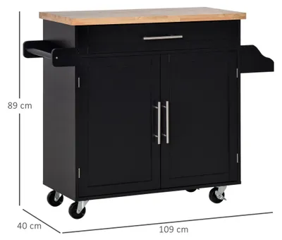 Produktbild von HOMCOM Küchenwagen rollbar Servierwagen Küchentrolley für Küche Schwarz