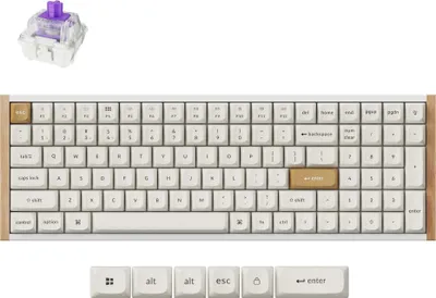 Immagine prodotto di Tastiera magnetica senza fili Keychron K4 HE Special Edition, Bluetooth, 2,4 GHz, LED RGB, hot-swap, layout QWERTY USA, interruttore magnetico Gateron, bianco (K4H-Q1)