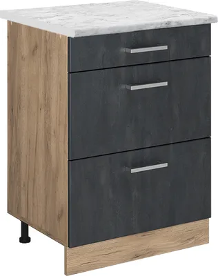Zdjęcie produktu dla Szafka dolna do kuchni Vicco R-Line Czarny beton 60 cm BP Marmur, Model 47551