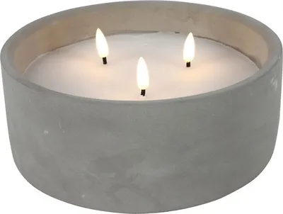 Image de Bougie en verre Lyonie - Gris - Ø20 cm - Hauteur 9 cm