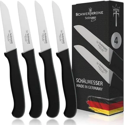 Produktbild von Famanu Gemüsemesser Set 4-teilig - Scharfes Küchenmesser und Schälmesser - Rostfreier Stahl, Spülmaschinenfest - 3 Zoll