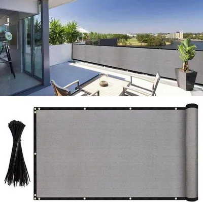 Immagine prodotto di Tenda da sole 0,9 x 5 m in HDPE resistente ai raggi UV con anelli in ottone e 50 fascette