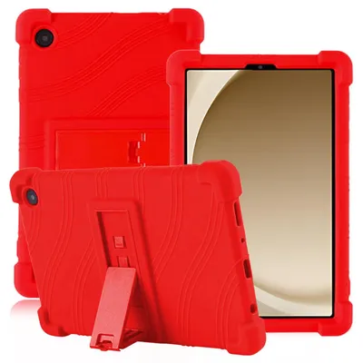Obrázek produktu pro Tableta Pouzdro pro Samsung Galaxy Tab A9 8.7" 2025, nárazuvzdorné měkké silikonové ochranné pouzdro se stojánkem Červená