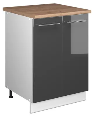 Produktbild von Spülenunterschrank Vicco Fame-Line Anthrazit Hochglanz/Weiß 60 cm, Model 65079