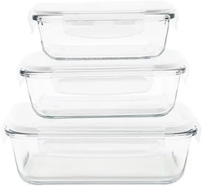 Productafbeelding van Set van 3 Glascontainers voor Voedselopslag