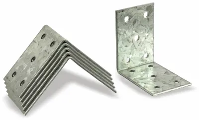 Produktbild von MASTERPROOF PROFESSIONAL Lochplattenwinkel-Set 60 mm x 60 mm x 40 mm x 2 mm, 6-teilig, feuerverzinkt
