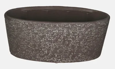 Produktbild von INNA-Glas Ovale Orchideenschale, Keramik, mit Struktur, schwarz-grau, 33x15x15 cm - Dekoschale