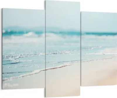 Produktbild von Bild auf Leinwand - Leinwandbild - 3 Teile - Kante Welle Wasser - 130x100cm - Wand Bild - Wanddeko - Wandbilder - Leinwanddruck - Bilder - Wanddekoration - Leinwand bilder - Wandbild - CB130x100-5084