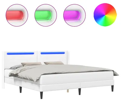 Obrázek produktu pro vidaXL Rám postele s matrací bílý 180 x 200 cm Imitace kůže