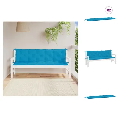 Immagine prodotto di vidaXL Cuscini per panca da giardino 2 pz. Tessuto Oxford azzurro 180x50x7 cm - Cuscino di seduta