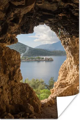 Produktbild von MuchoWow® Poster Wasser - Höhle - Natur - Landschaft 120x180 cm - Kunstposter