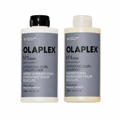 Produktbild von Olaplex Nº.4CURL Shampoo 250 ml + Nº.5CURL Conditioner 250 ml Hydrating Curl Set
