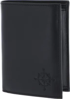 Image de oxmox Cuir porte-monnaie Leather RFID Protect Kombibörse Windrose 2.0 Embossed Black noir
