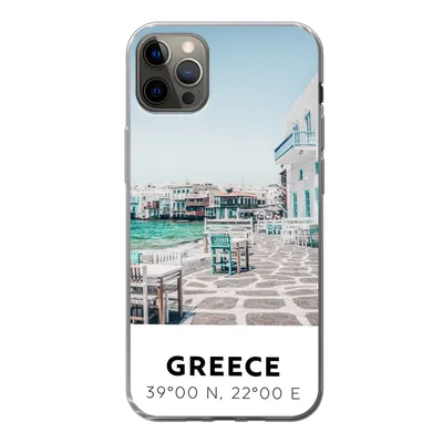 Produktbild von MuchoWow® Handyhülle Schutzhülle Hülle für iPhone 12 Pro Max Griechenland - Meer - Blau Silikon Softcase Handy Hülle - Hartschale