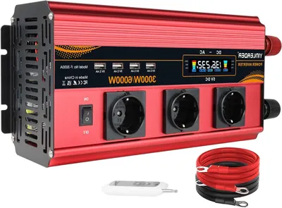 Imagen del producto de Convertidor de voltaje - Convertidor de corriente continua (DC) a corriente alterna (AC) - Convertidor de 12V a 230V - Transformador de corriente - Inversor