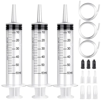 Produktbild von Set von 3 wiederverwendbaren 60 ml Spritzen mit Schlauch