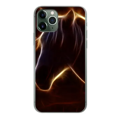 Produktbild von MuchoWow® Handyhülle Schutzhülle Hülle für iPhone 11 Pro Pferd - Kontur - Leicht Silikon Softcase Handy Hülle - Handy