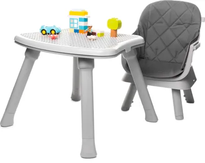 Zdjęcie produktu dla 4BABY | Krzesełko do karmienia 6 w 1 - regulowana tacka -  - 5-punktowe pasy - wielofunkcyjne i antypoślizgowe - szary - MASTER